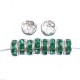 Rhinestone rondelle spacer Beads 8mm Silver- Cristal Emerald